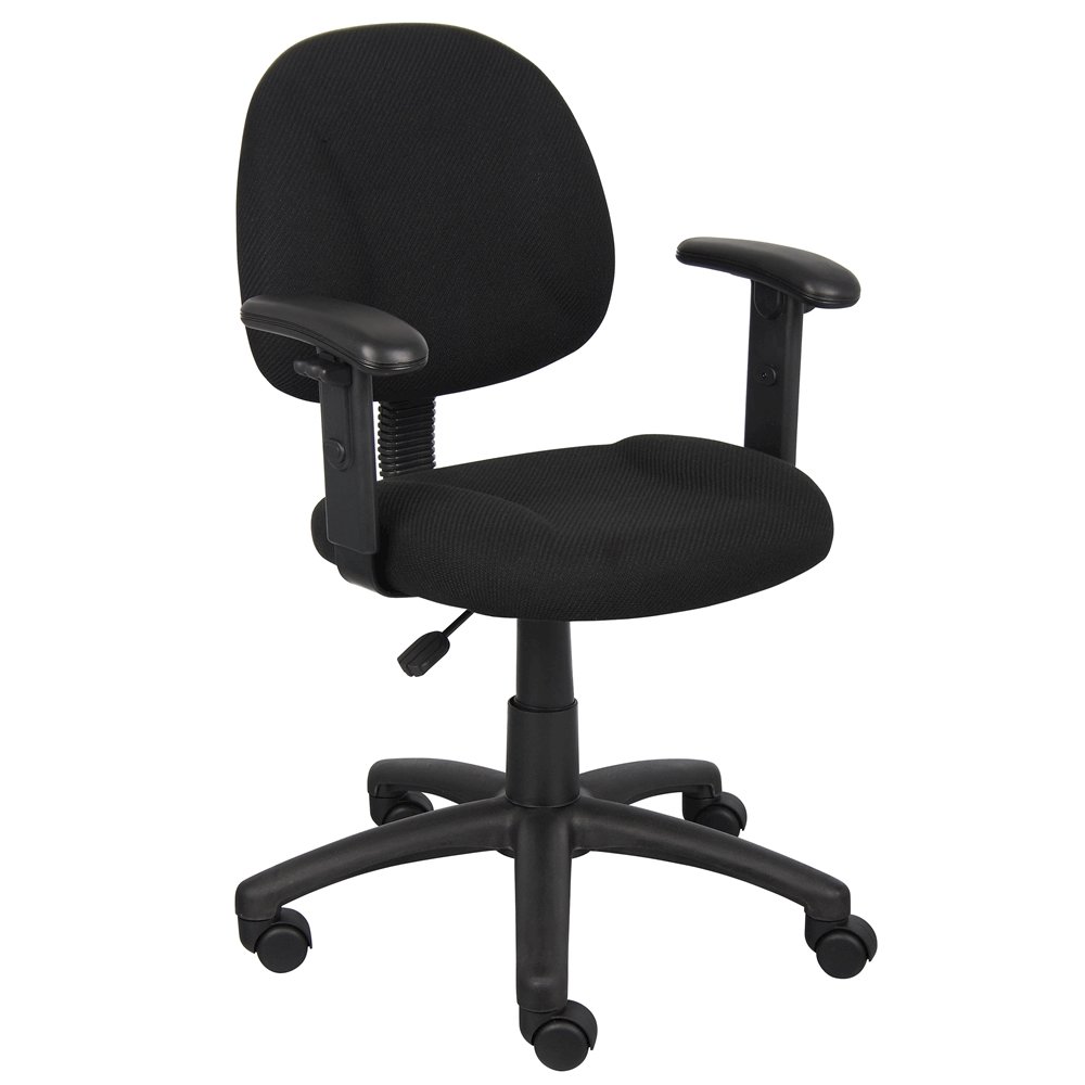 Black Office Chair With Adjustable Arms, Desk Chair Comfy For Home Office. Picture 1