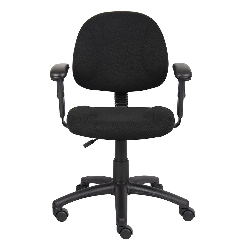 Black Office Chair With Adjustable Arms, Desk Chair Comfy For Home Office. Picture 4