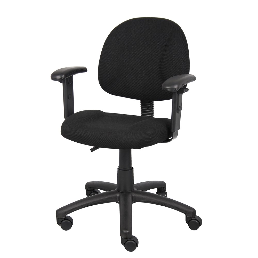 Black Office Chair With Adjustable Arms, Desk Chair Comfy For Home Office. Picture 6