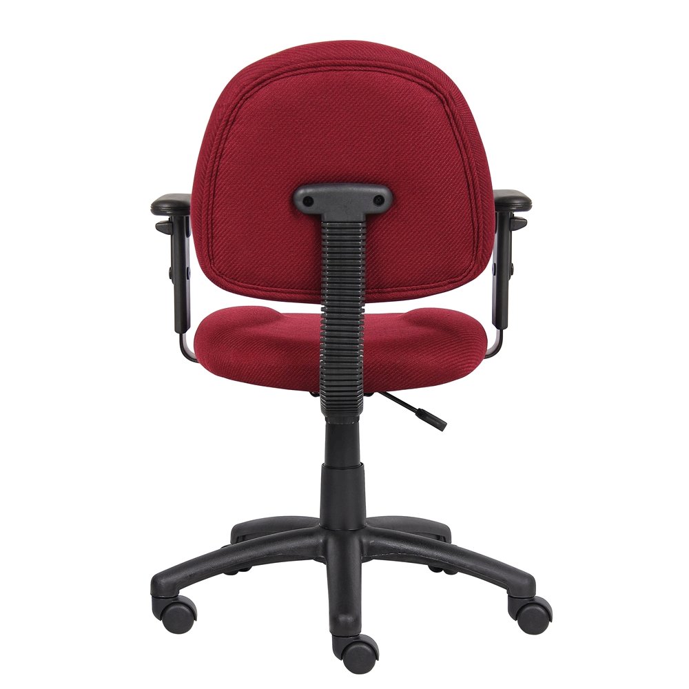 Burgundy Office Chair With Adjustable Arms, Desk Chair Comfy For Home Office. Picture 4