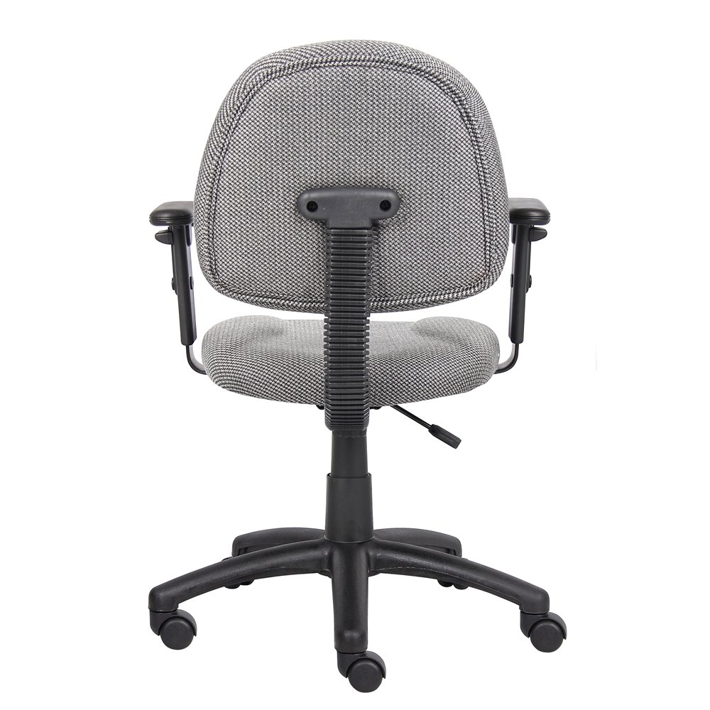 Gray Office Chair With Adjustable Arms, Desk Chair Comfy For Home Office. Picture 7
