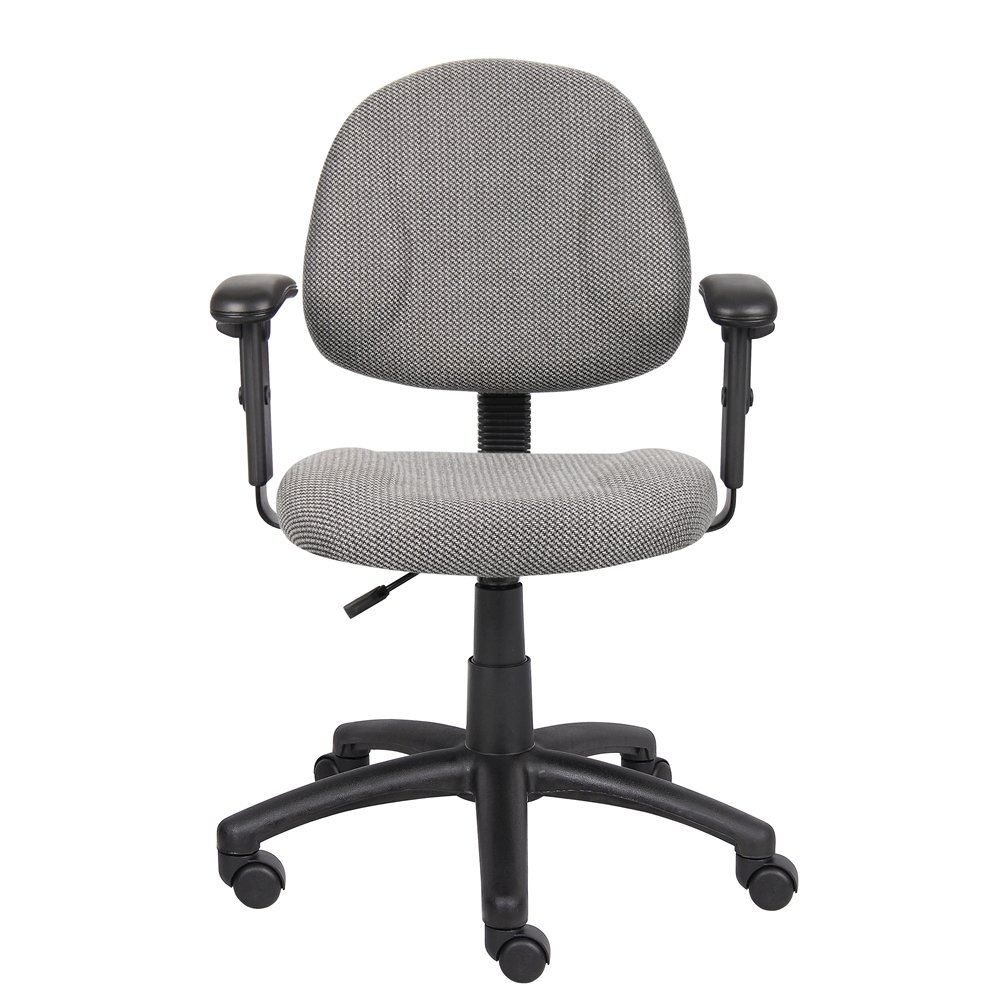 Gray Office Chair With Adjustable Arms, Desk Chair Comfy For Home Office. Picture 5