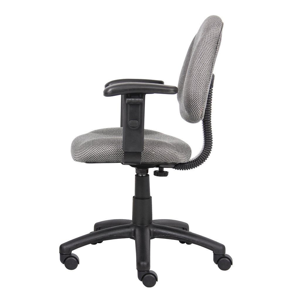 Gray Office Chair With Adjustable Arms, Desk Chair Comfy For Home Office. Picture 6