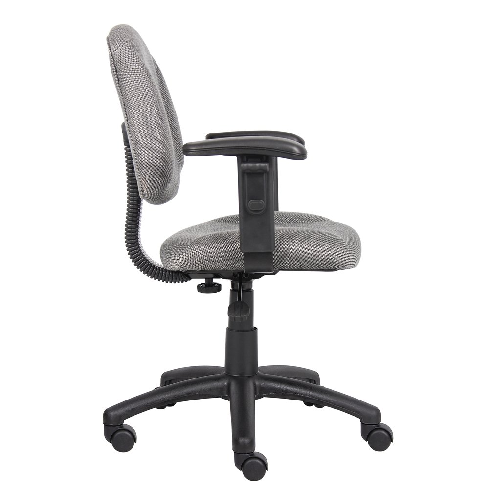 Gray Office Chair With Adjustable Arms, Desk Chair Comfy For Home Office. Picture 8
