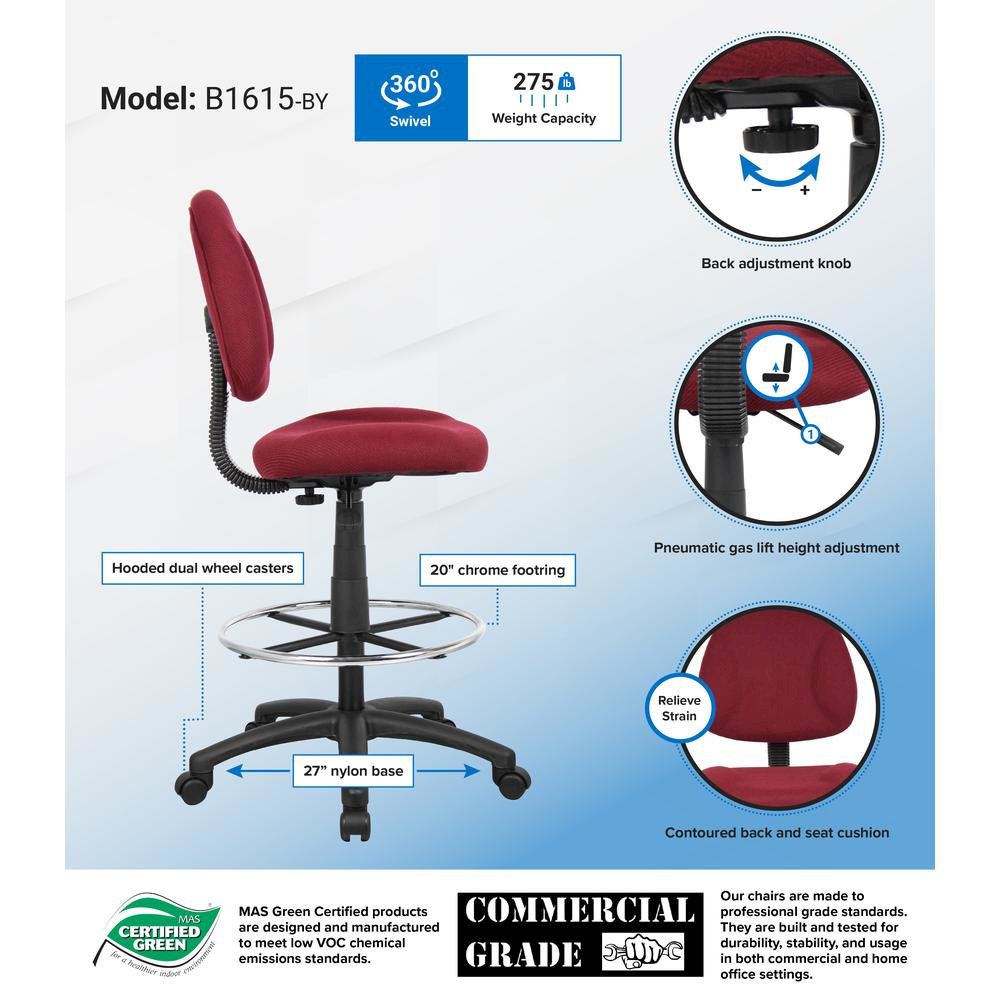 Boss Drafting Stool (B315-By) W/Footring. Picture 3