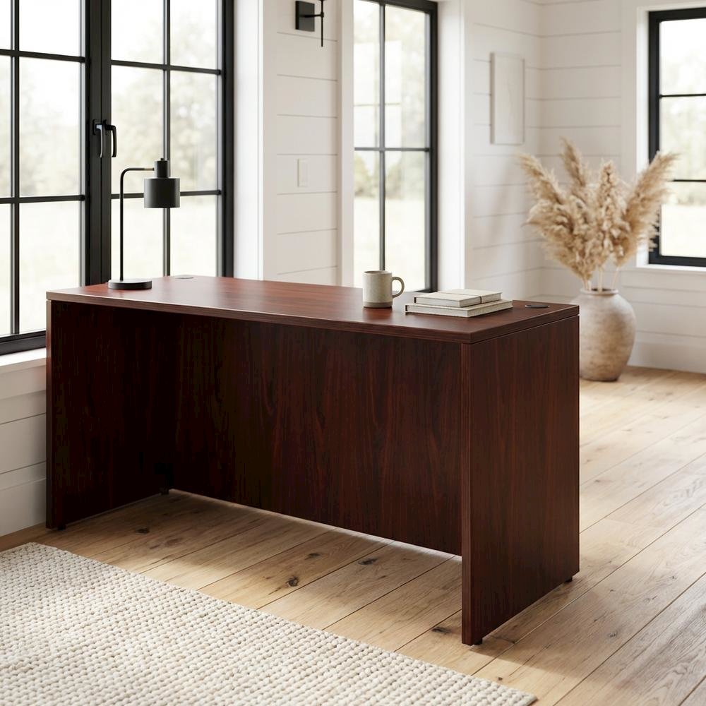 Mahogany Office Desk With Elegant Finish For Professional Workspace. Picture 3