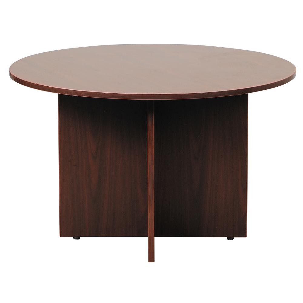 Boss 47" Round Table & 4 Boss Mesh 4-Legged Guest Chair with Casters. Picture 3