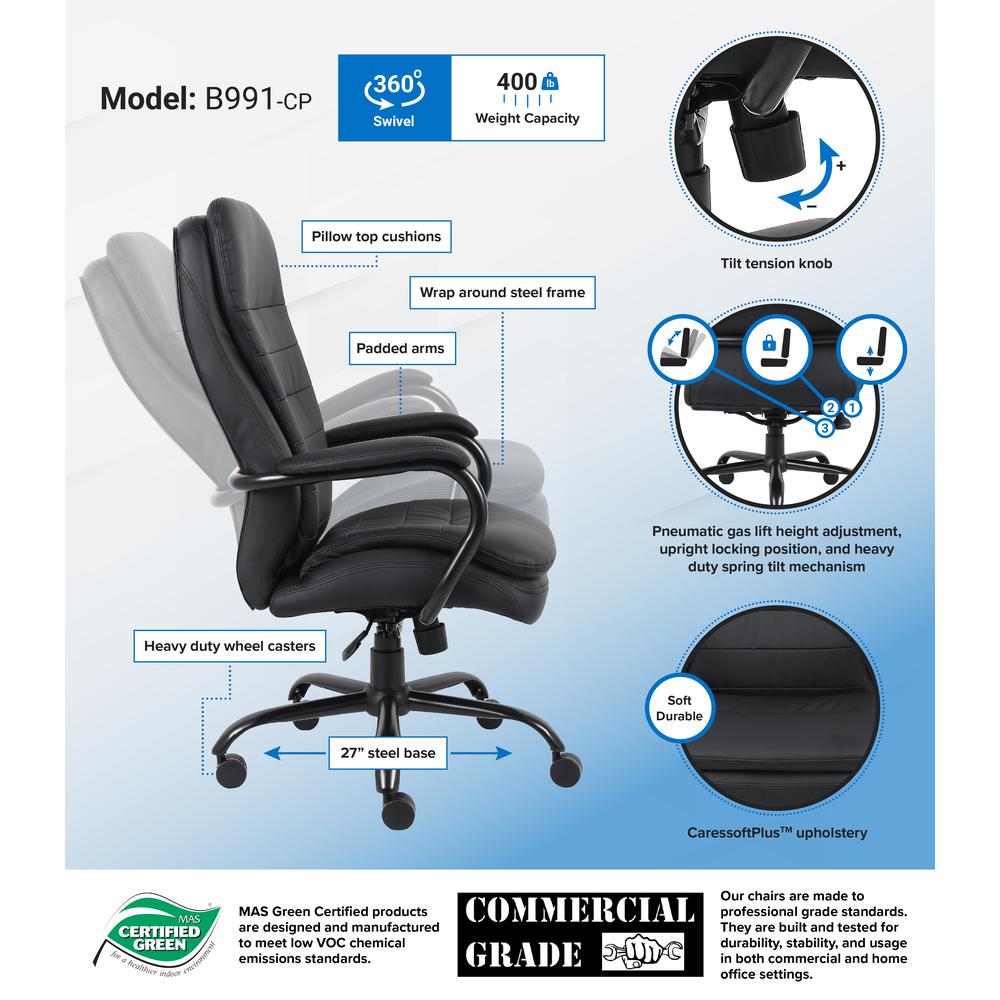 Boss Heavy Duty Double Plush CaressoftPlus Chair - 400 Lbs.. Picture 6