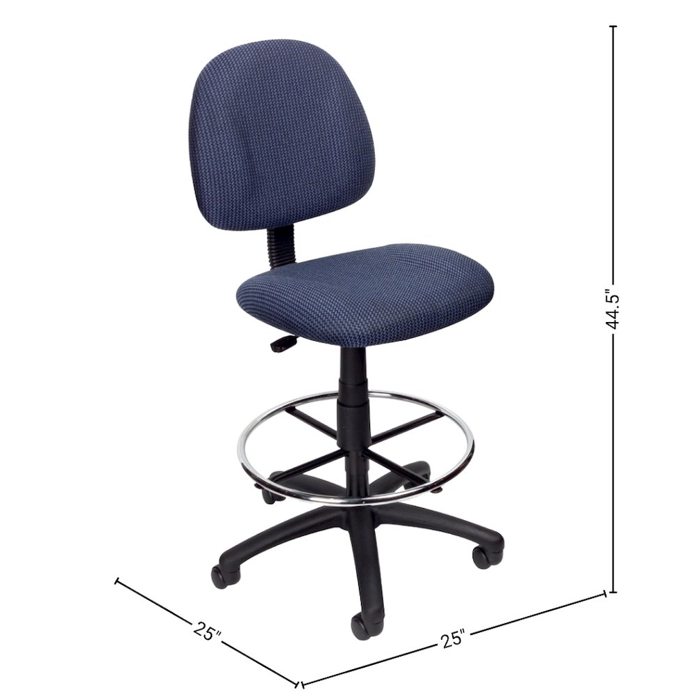 Blue Drafting Chair, Tall Office Chair For Standing Or Tall Desk Use. Picture 4