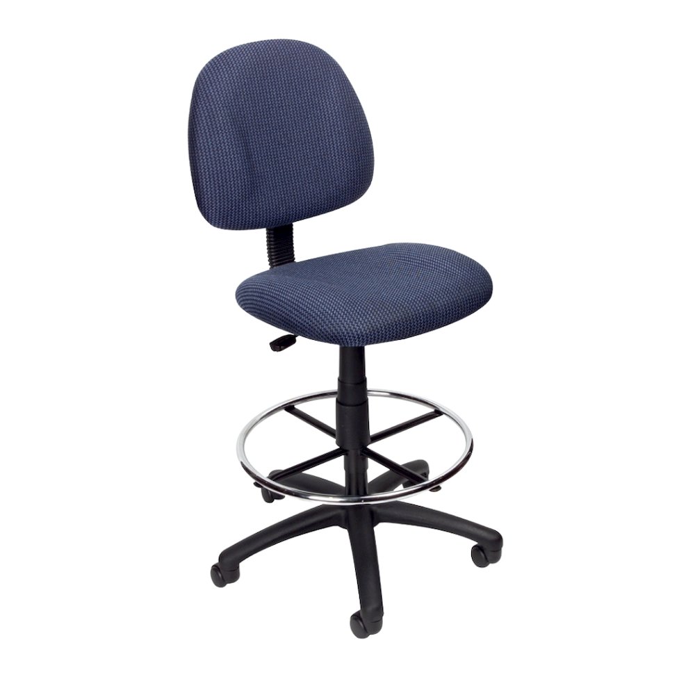 Blue Drafting Chair, Tall Office Chair For Standing Or Tall Desk Use. Picture 1