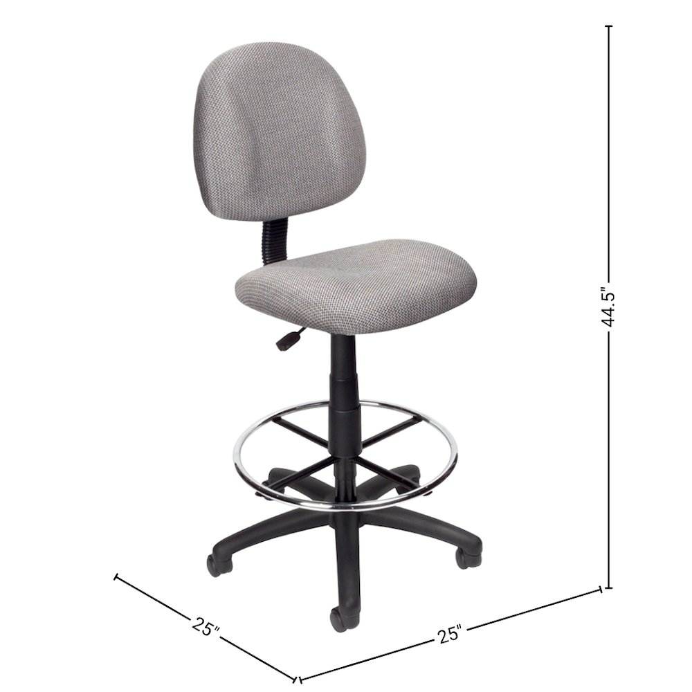 Black Drafting Chair, Tall Office Chair For Standing Or Tall Desk Use. Picture 4