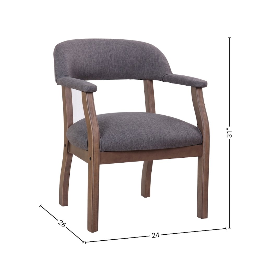 Gray Captains Chair for Office Furniture or Poker Room, No Wheels Design. Picture 8