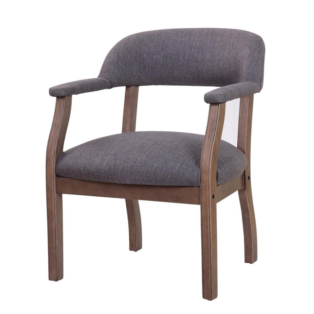 Gray Captains Chair for Office Furniture or Poker Room, No Wheels Design. Picture 1