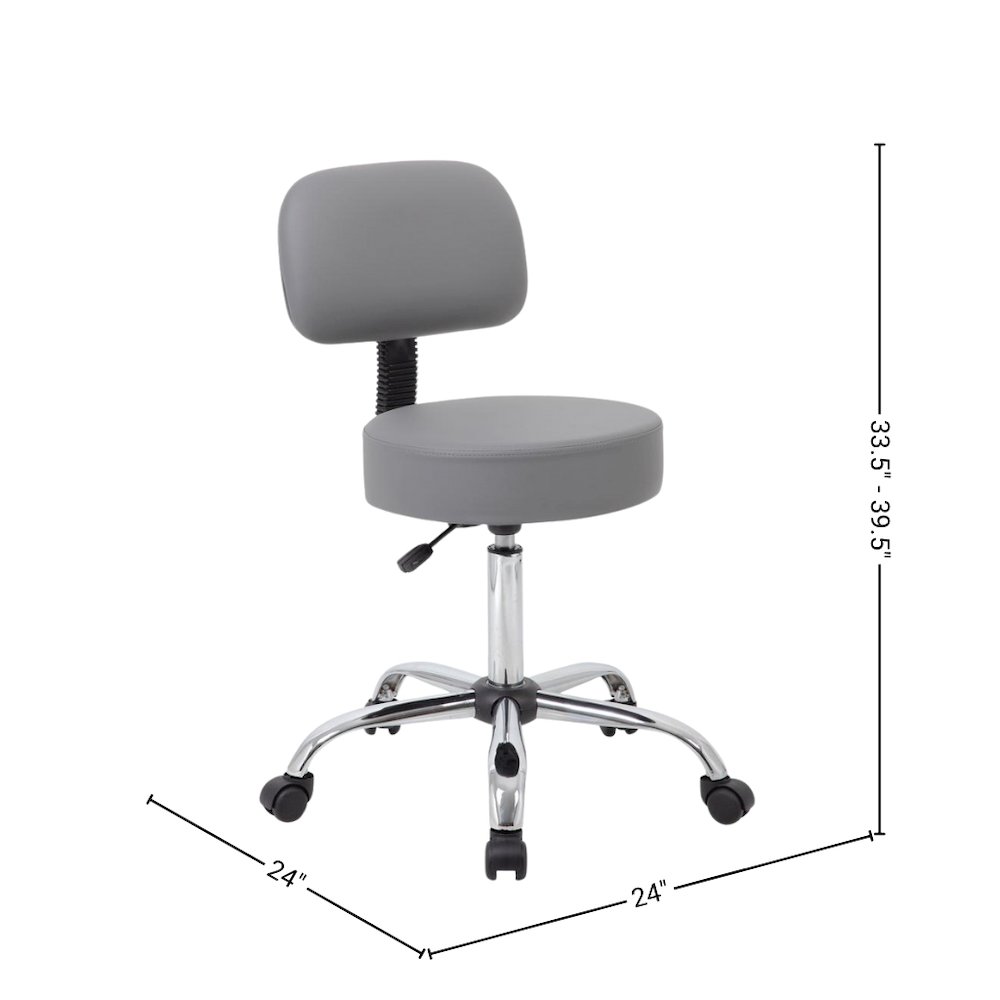 Gray Vinyl Office Guest Chair for Reception or Client Seating Areas. Picture 9