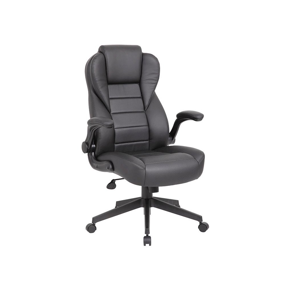 Boss Executive High Back CaressoftPlus Flip Arm Chair. Picture 1