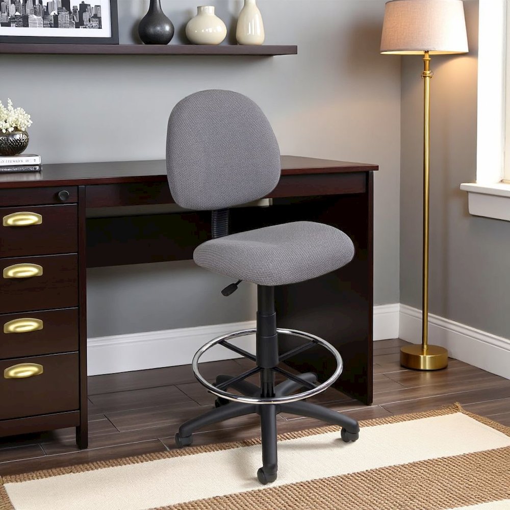 Black Drafting Chair, Tall Office Chair For Standing Or Tall Desk Use. Picture 2