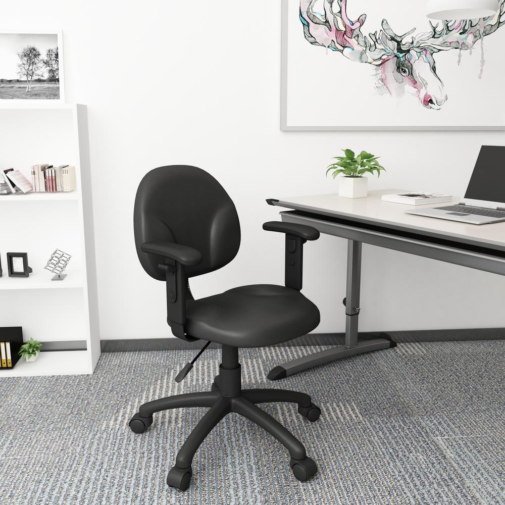 Boss Diamond Task Chair In Black Caressoft W/ Adjustable Arms. Picture 7