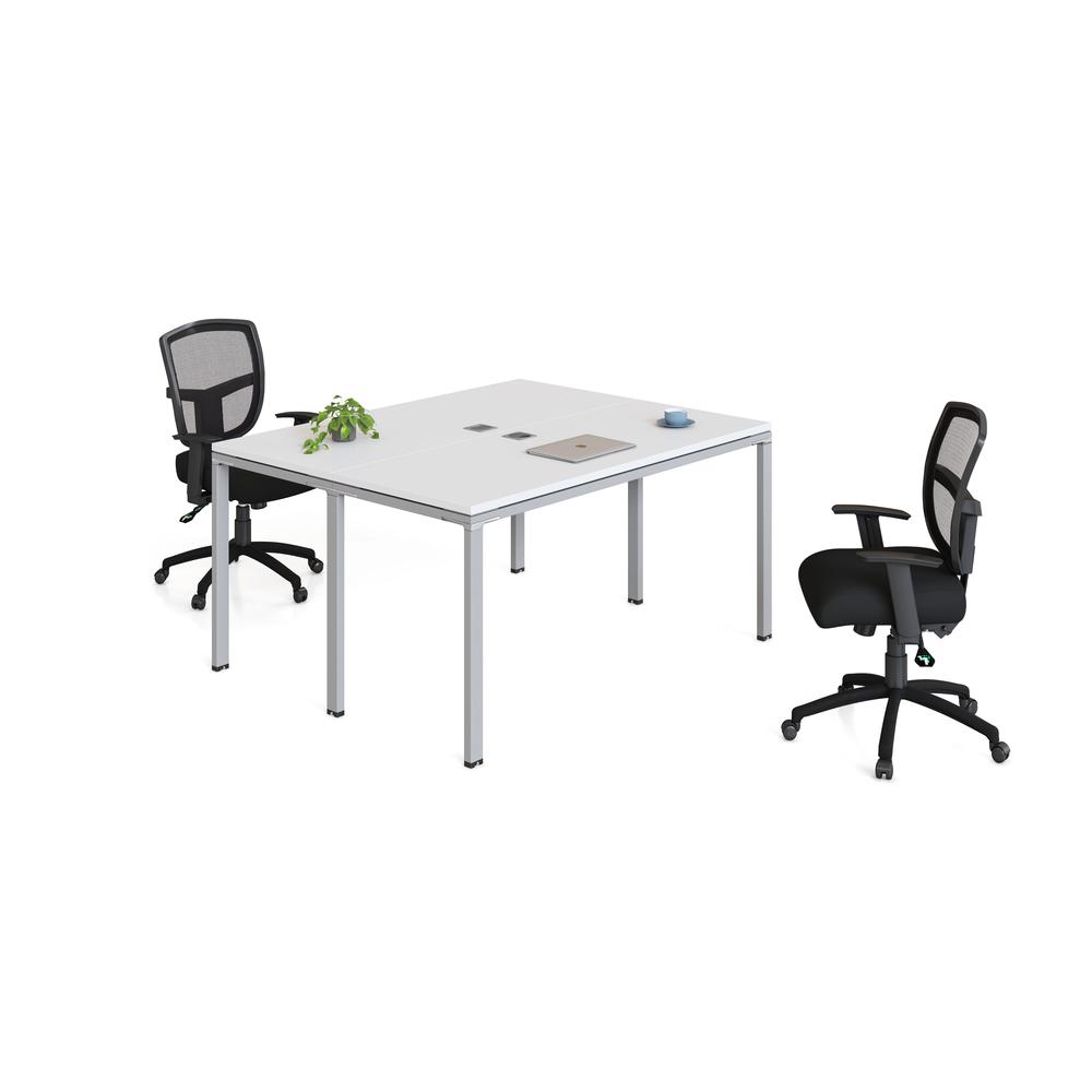 Double Desk, Face To Face, 66" X 24" Desk Top (Ea), White. Picture 1