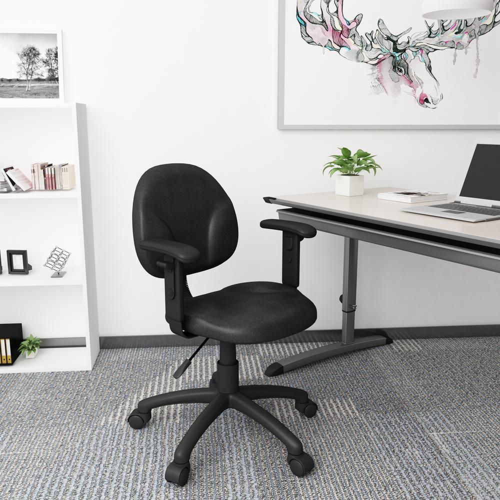 Boss Diamond Task Chair In Black W/ Adjustable Arms. Picture 7