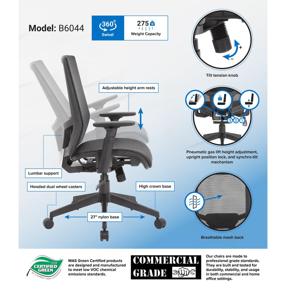 Boss Mesh Back and Seat Task Chair. Picture 7