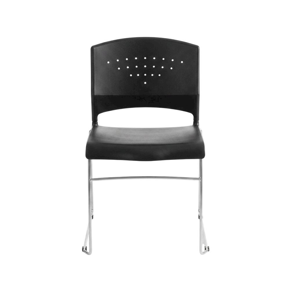 Polypropylene Stackable Chair with Chrome Sled Base for Office and Lobby, Set of 2. Picture 2