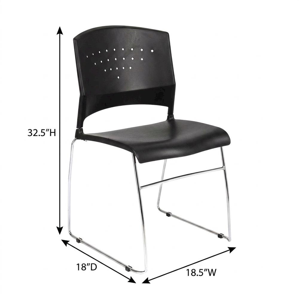 Polypropylene Stacking Chair with Chrome Sled Base for Waiting Rooms. Picture 6