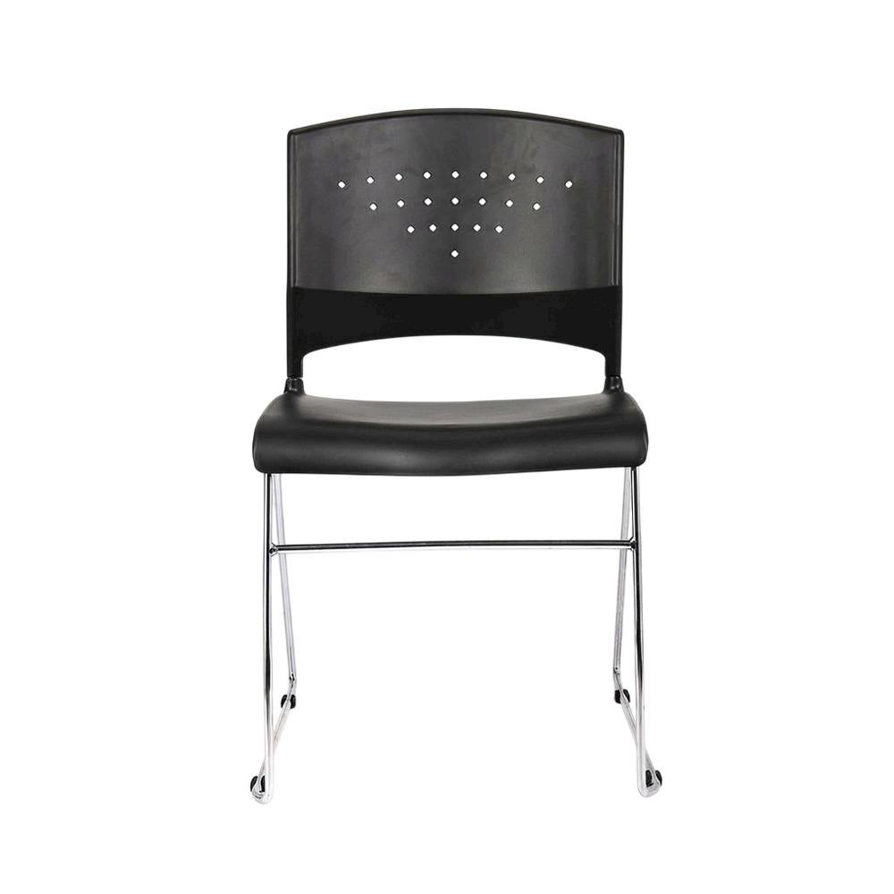 Polypropylene Stacking Chair with Chrome Sled Base for Waiting Rooms. Picture 2