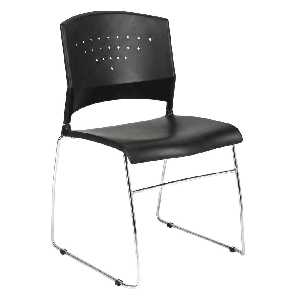 Polypropylene Stacking Chair with Chrome Sled Base for Waiting Rooms. Picture 5