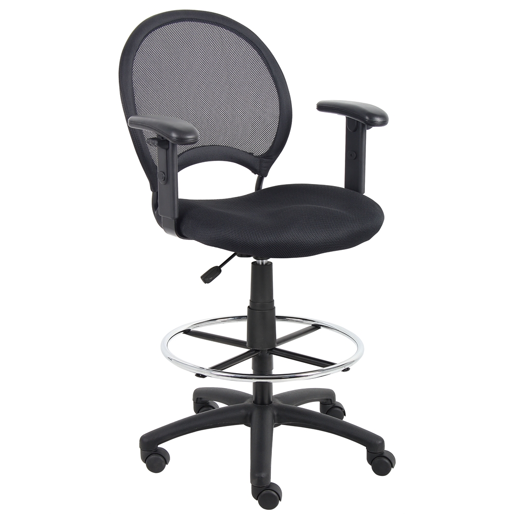 Boss Mesh Drafting Stool W/ Adjustable Arms. Picture 1