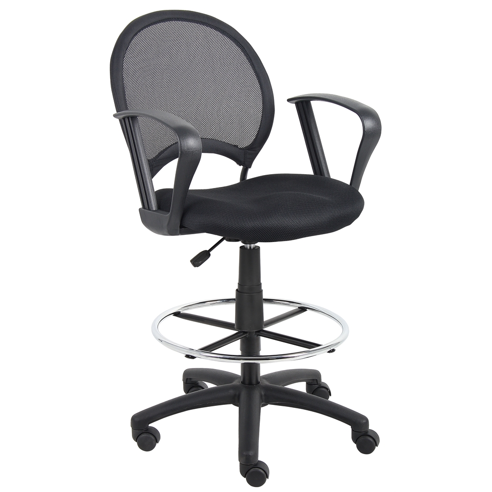 Boss Mesh Drafting Stool W/ Loop Arms. Picture 1