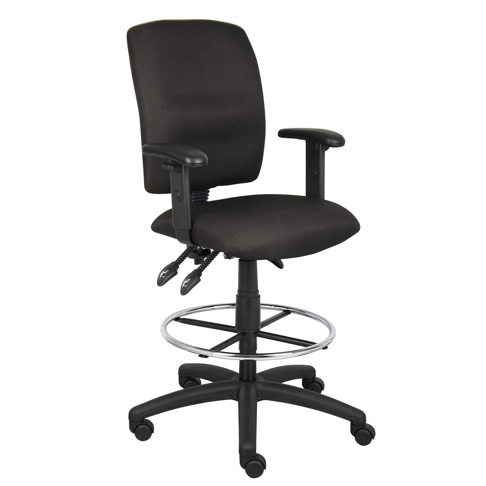 Boss Multi-Function Fabric Drafting Stool W/ Adjustable Arms. Picture 1