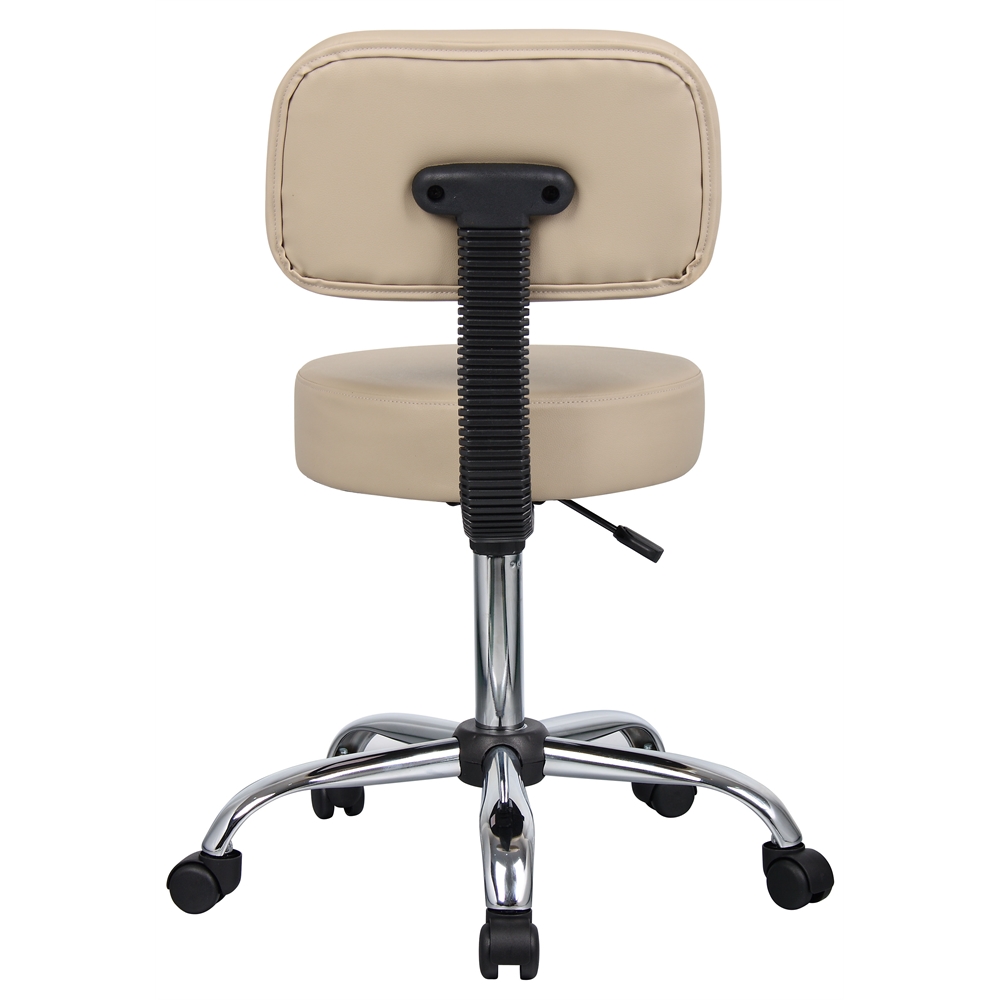 Boss Beige Caressoft Medical Stool W/ Back Cushion. Picture 2