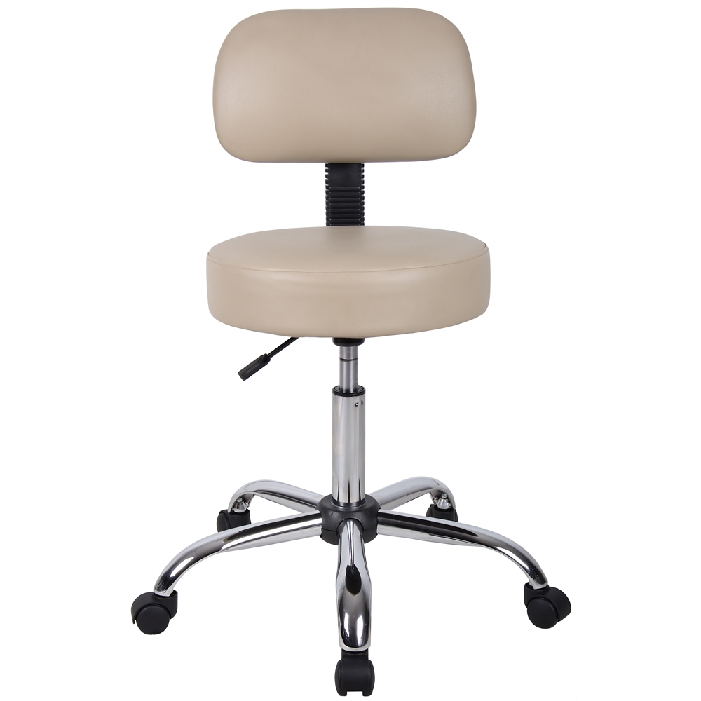 Boss Beige Caressoft Medical Stool W/ Back Cushion. Picture 5