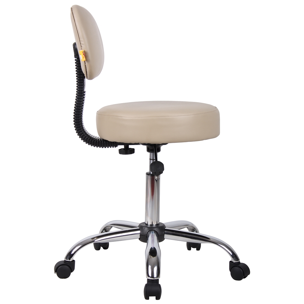 Boss Beige Caressoft Medical Stool W/ Back Cushion. Picture 6