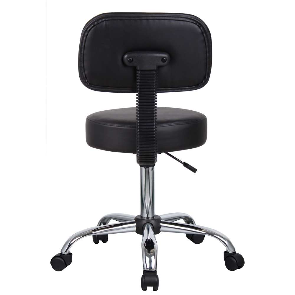 Boss Black Caressoft Medical Stool W/ Back Cushion. Picture 2