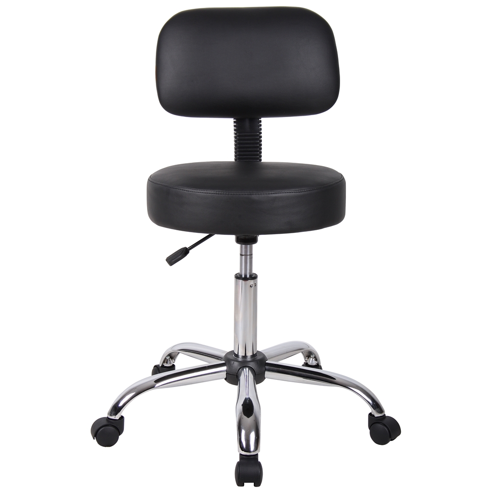 Boss Black Caressoft Medical Stool W/ Back Cushion. Picture 9