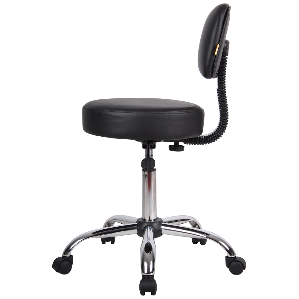 Boss Black Caressoft Medical Stool W/ Back Cushion. Picture 4