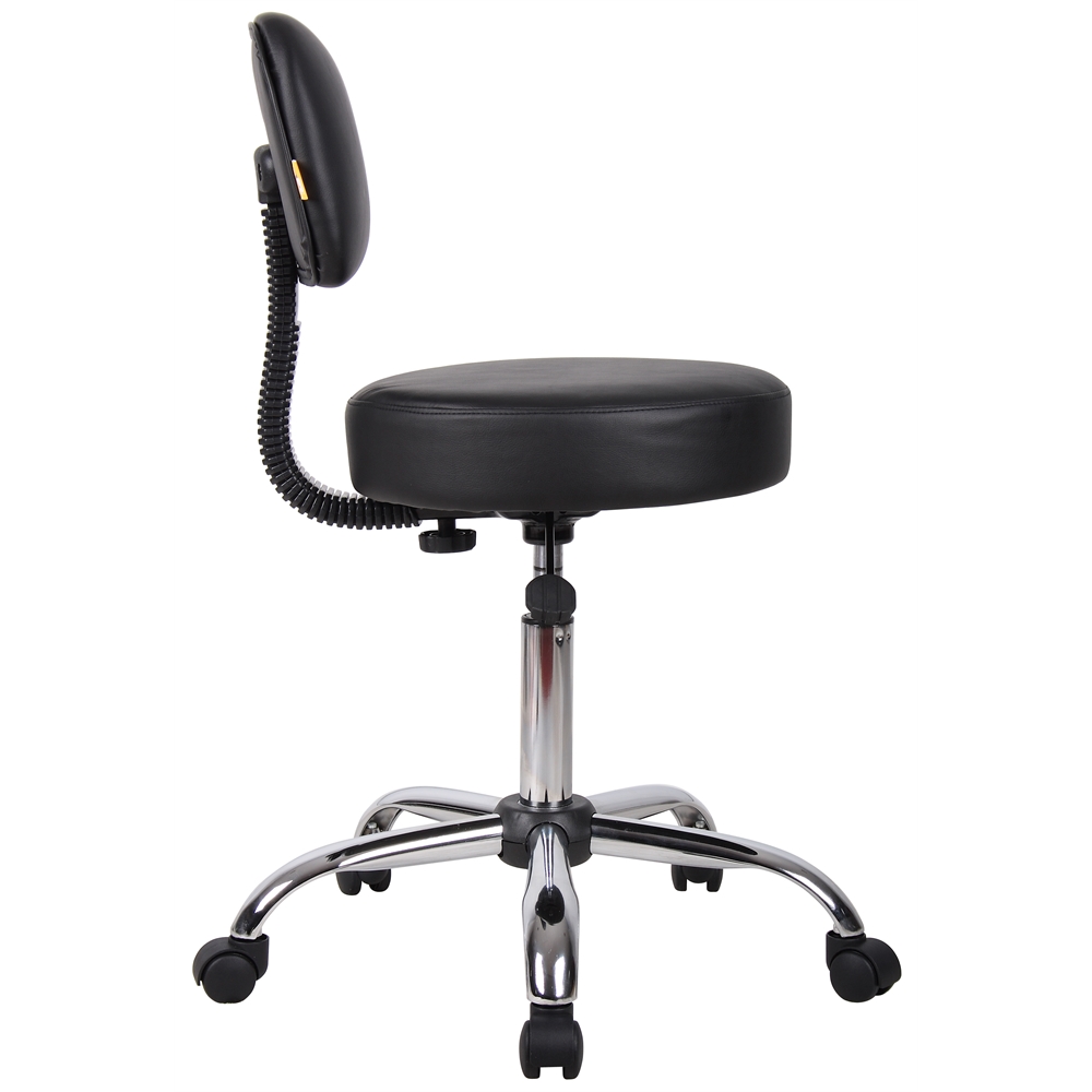 Boss Black Caressoft Medical Stool W/ Back Cushion. Picture 8