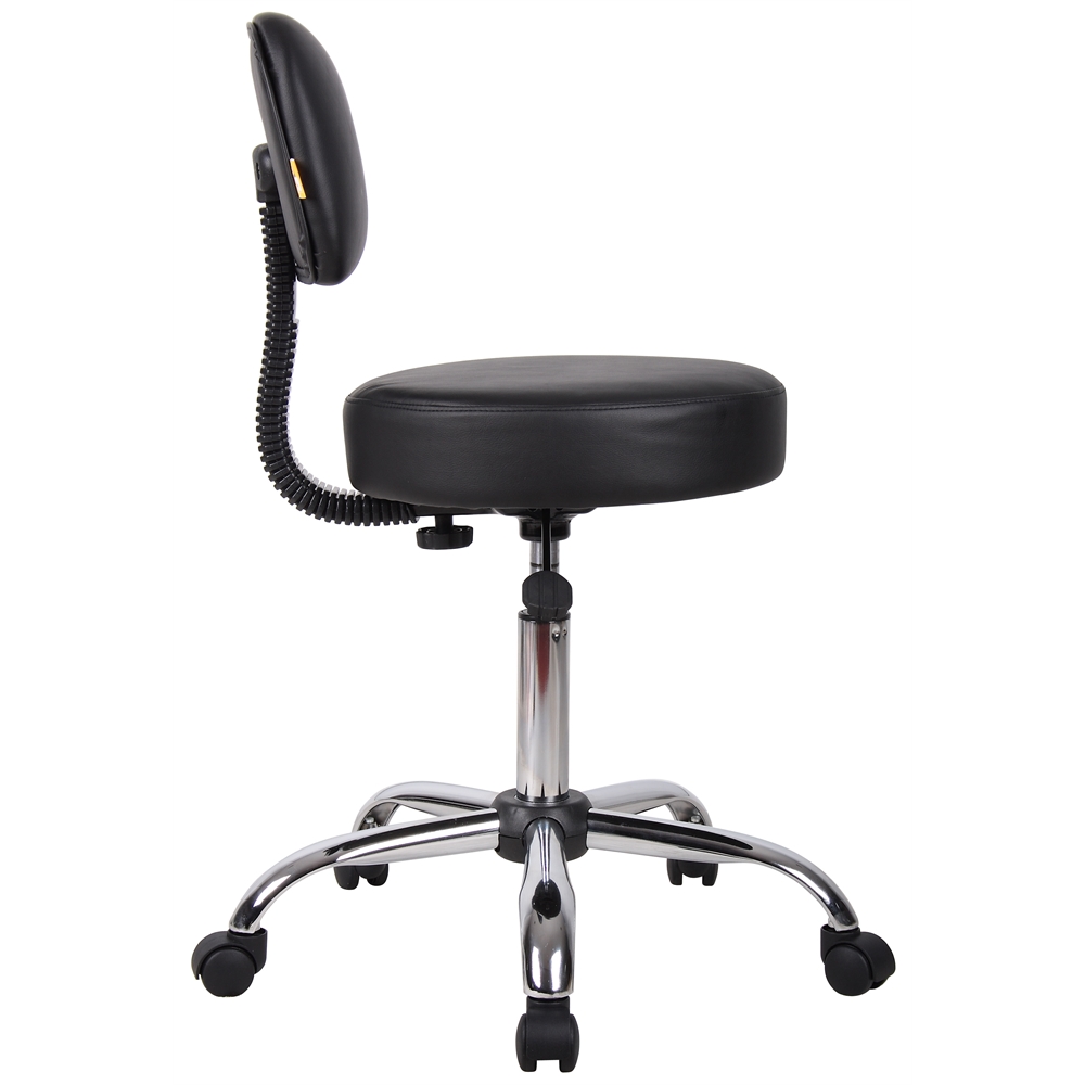 Boss Black Caressoft Medical Stool W/ Back Cushion. Picture 7