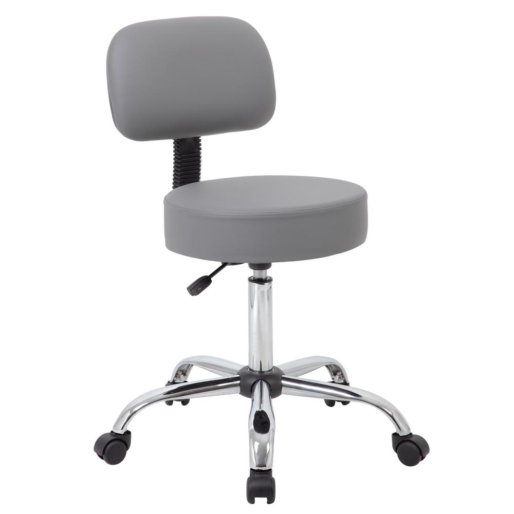 Boss Grey Caressoft Medical Stool W/ Back Cushion. Picture 7
