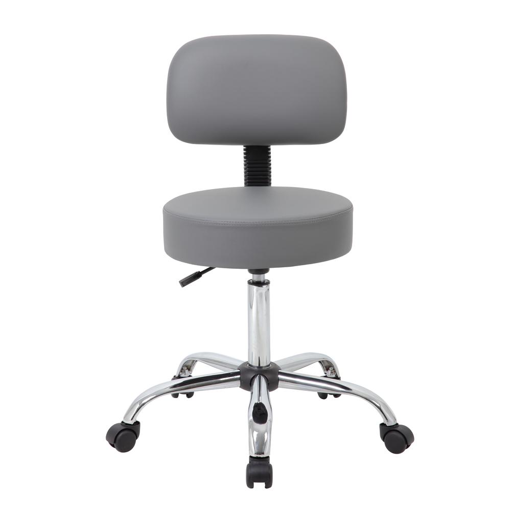 Boss Grey Caressoft Medical Stool W/ Back Cushion. Picture 2