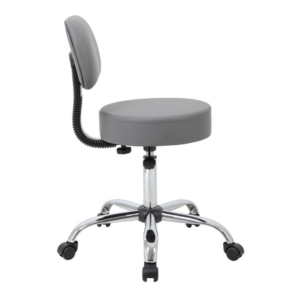 Boss Grey Caressoft Medical Stool W/ Back Cushion. Picture 3