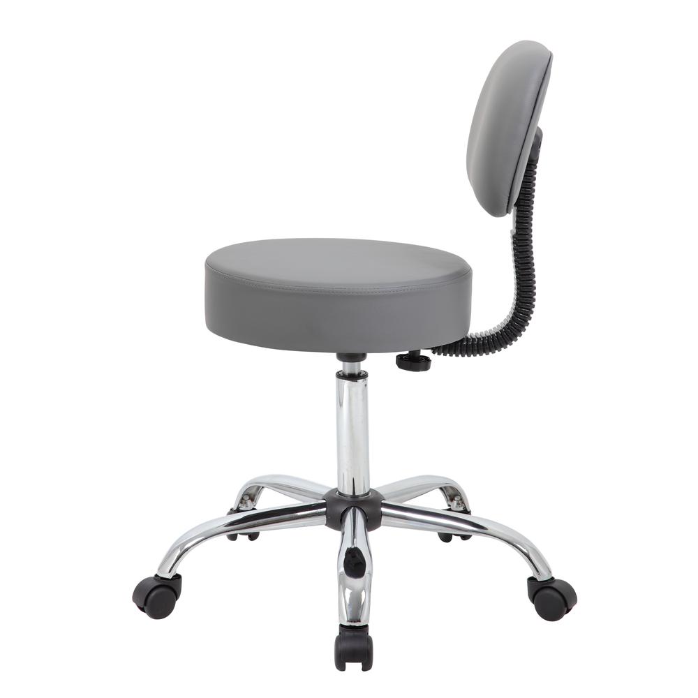 Boss Grey Caressoft Medical Stool W/ Back Cushion. Picture 5