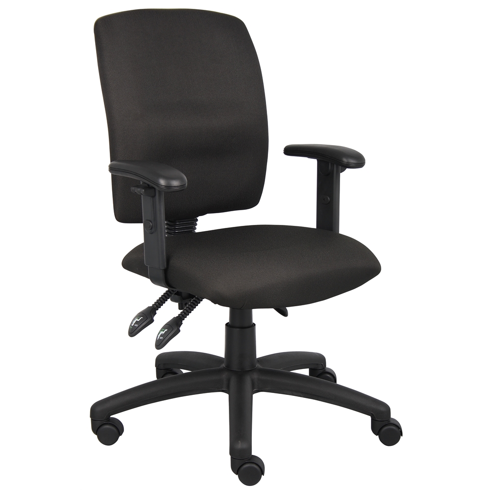 Boss Multi-Function Fabric Task Chair W/ Adjustable Arms. Picture 1