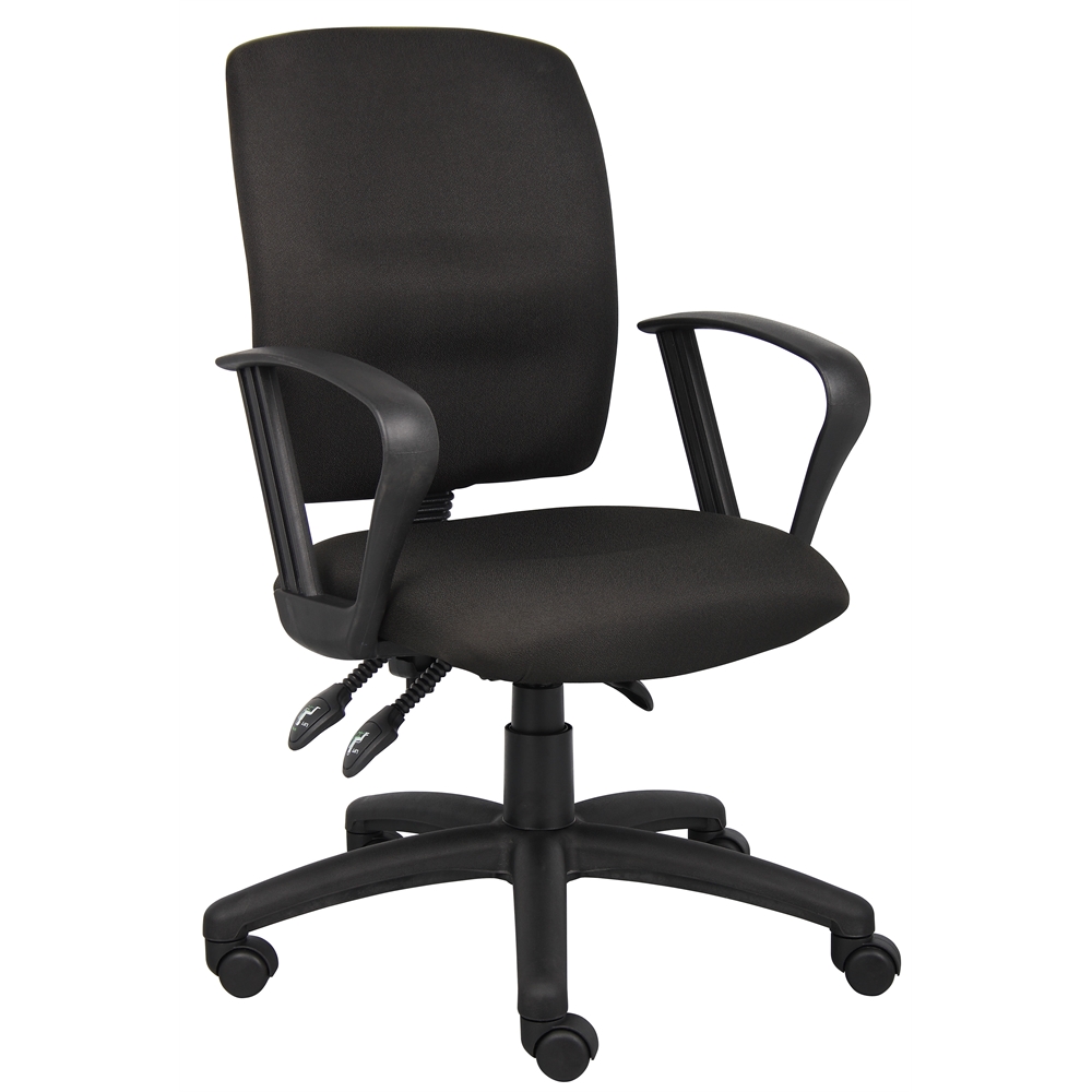 Boss Multi-Function Fabric Task Chair W/Loop Arms. Picture 1