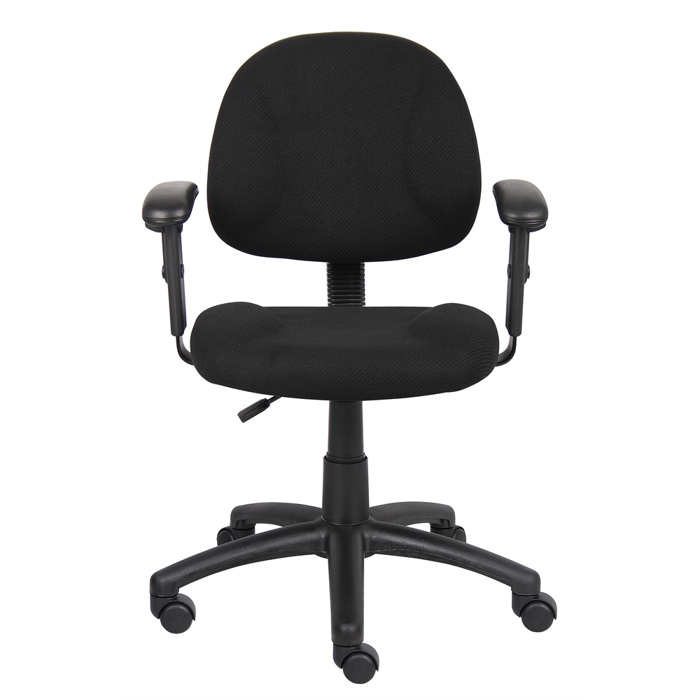 Boss Black  Deluxe Posture Chair W/ Adjustable Arms. Picture 3