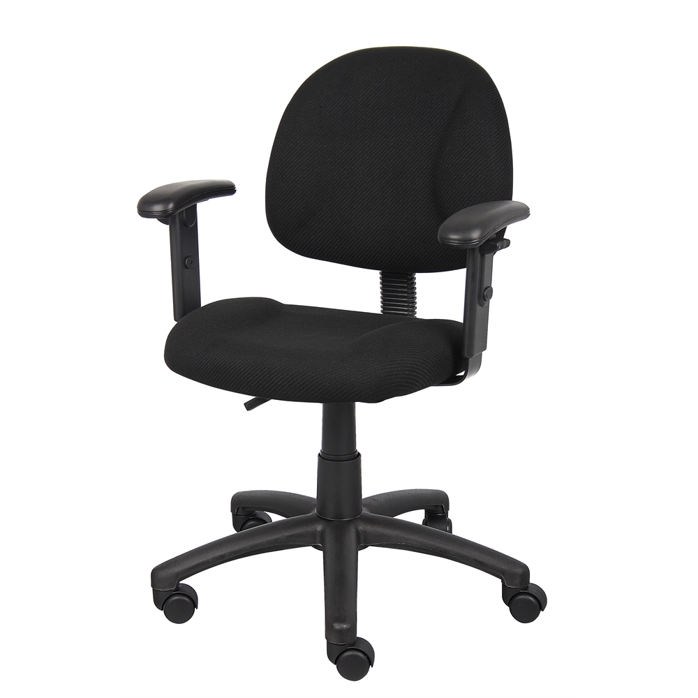 Boss Black  Deluxe Posture Chair W/ Adjustable Arms. Picture 4