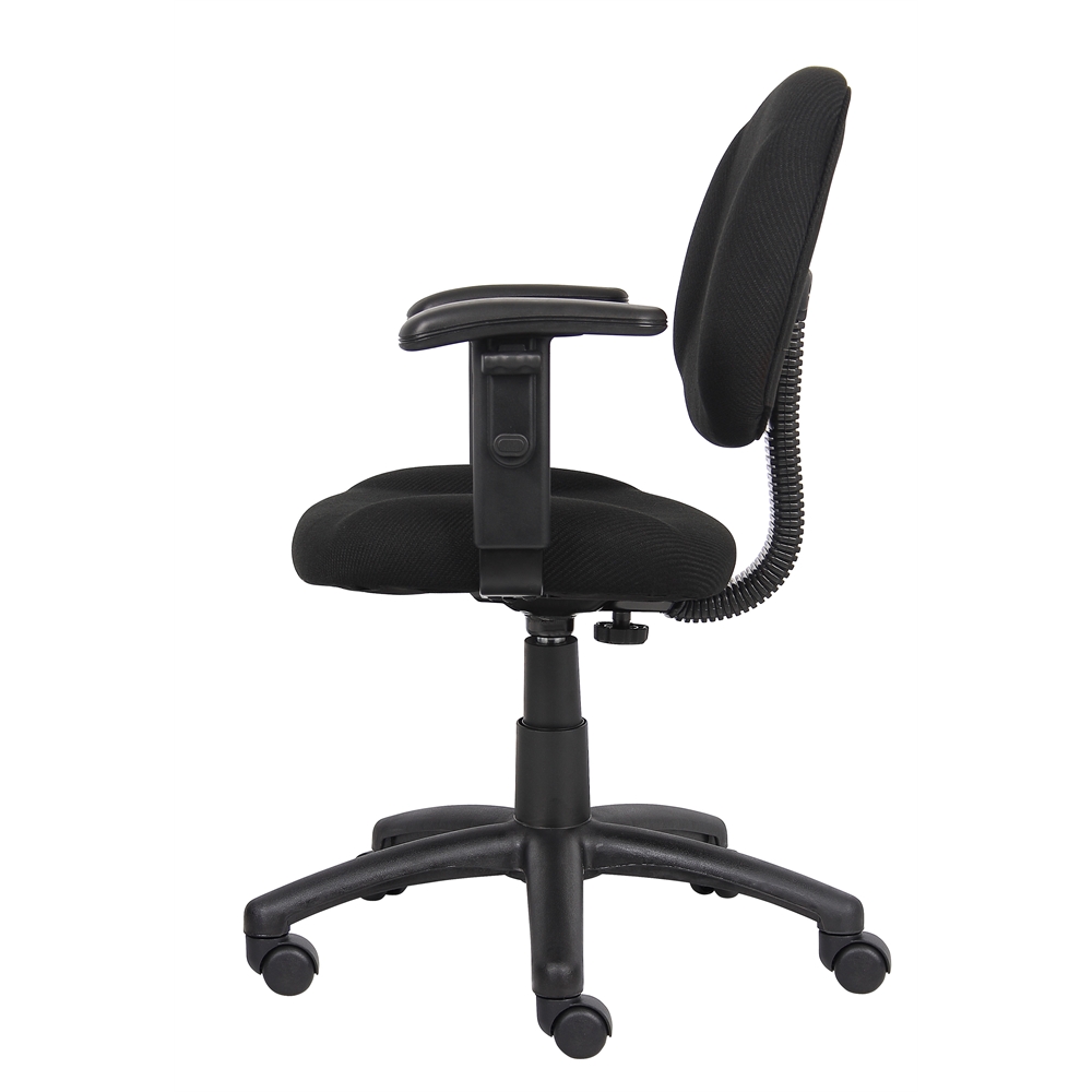 Boss Black  Deluxe Posture Chair W/ Adjustable Arms. Picture 5