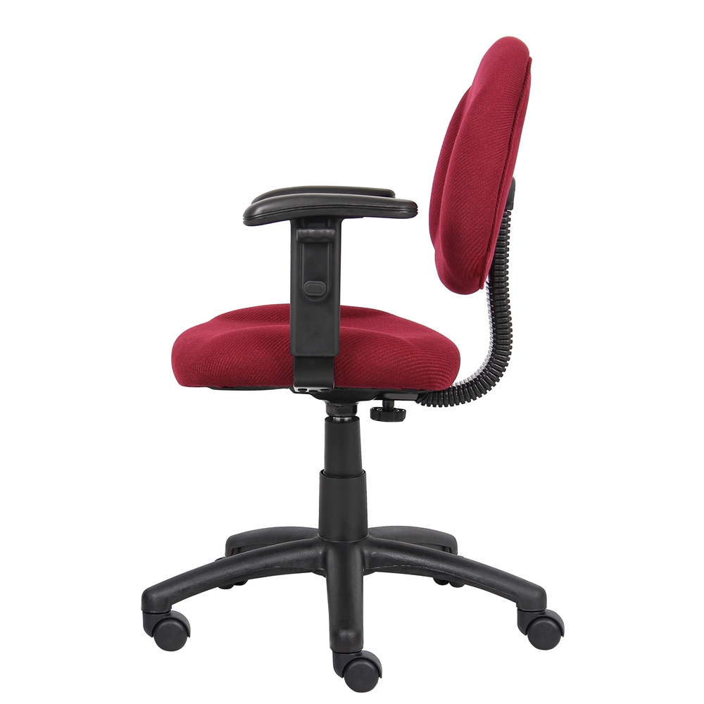 Boss Burgundy  Deluxe Posture Chair W/ Adjustable Arms. Picture 5