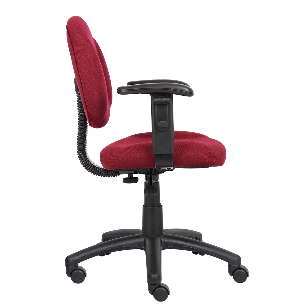 Boss Burgundy  Deluxe Posture Chair W/ Adjustable Arms. Picture 6
